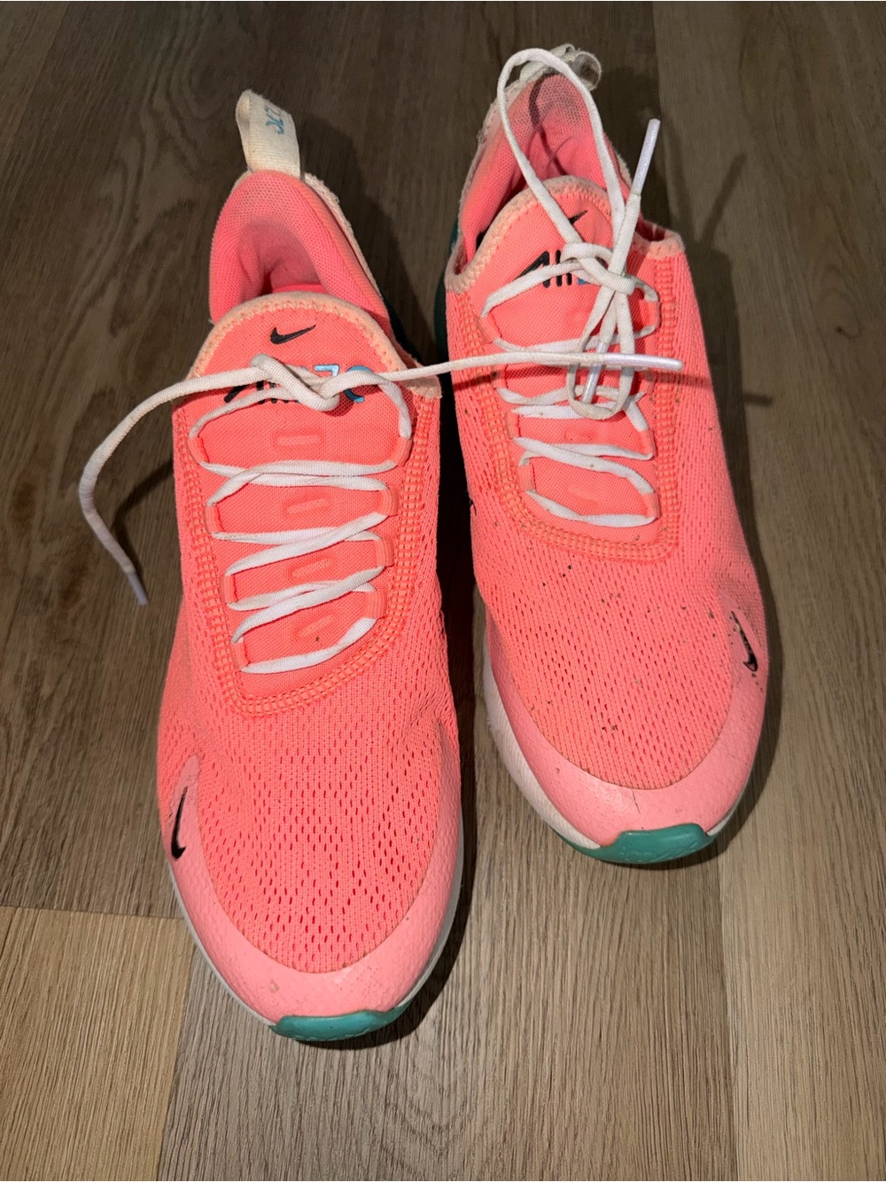 Nike Women's Athletic Sneakers - Bright Coral Pink with Teal Accents